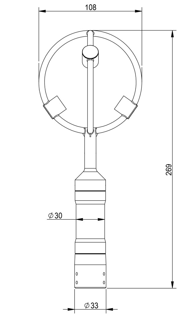 3D Anemometer for Unmanned Aerial Vehicles Product dimensions diagram